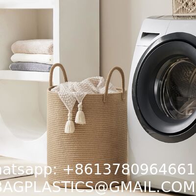 80L Extra Large Jute Woven Hamper Laundry Basket Wicker Rope Clothes Hamper For Baby Nursery Kids Tall Rattan Blanket Basket In Living Room Bedroom