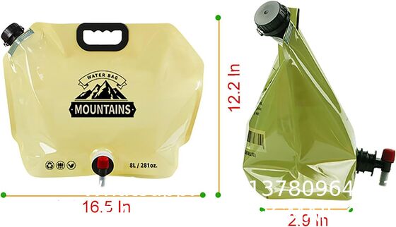water bag water container water pouch water jug water pack Outdoor Water Bag with Faucet, Random Color 8 L(281 oz) Thick PE Folding Camping Water Bag for Outdoors