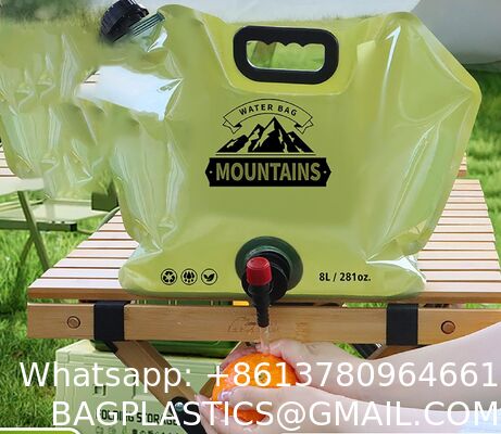 water bag water container water pouch water jug water pack Outdoor Water Bag with Faucet, Random Color 8 L(281 oz) Thick PE Folding Camping Water Bag for Outdoors