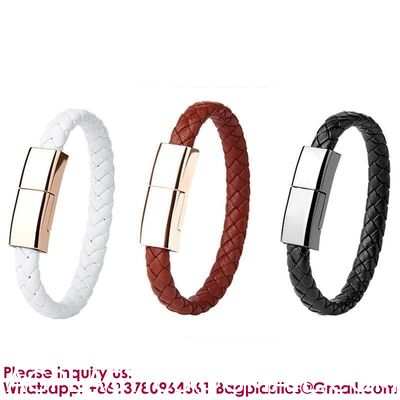 USB C To USB C Short Charging Cable 7.9in Portable Fashion Fast Bracelet Charger Wrist Data Transfer Cord For IOS Huawei Samsung Galaxy LG Android