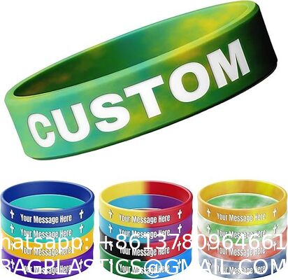 Custom Rubber Bracelets Bulk Personalized Silicone Wirstbands With Picture Text, Clipart, Logo, Message, Customzied Silicone Wristbands Bulk For Fundraisers, Awareness