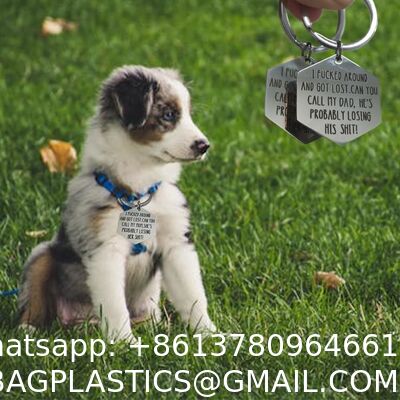 Customized Bone Shaped Enamel Dog Name Tag Funny Dog Tags,Stainless Steel Funny Pet Tag,Deeply Engraved Dog Collar Tag,Pet Cat Collar Charm Gift For Cats Owner Dog Lover