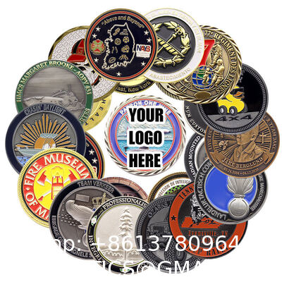 Manufacturer Custom Design Metal Blank Logo Engraved Zinc Alloy Brass 3D Double Sided Enamel Commemorative Souvenir Custom Challenge Coin For Laser