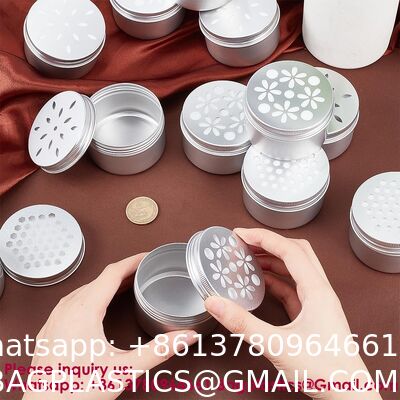 Ounce Round Empty Metal Tins With Hollow Lids Refillable Spice Containers For Aromatherapy Air Freshener Candles Travel Storage Customizable Logo Printed Tin Box for Soap/Cream Aluminum Makeup