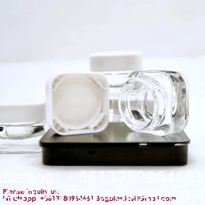 Custom Printing 3ml 5ml 7ml 9ml Triangle Clear Concentrate Oil Jar Small Concentrate Childproof Glass Jar With Lid Packaging Child Resistant Concentrate Glass Jar Mini Cream Bottles Cosmetic