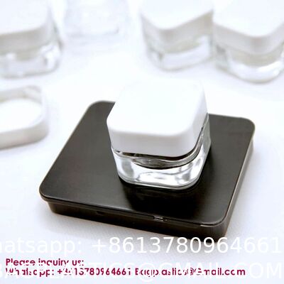 Custom Printing 3ml 5ml 7ml 9ml Triangle Clear Concentrate Oil Jar Small Concentrate Childproof Glass Jar With Lid Packaging Child Resistant Concentrate Glass Jar Mini Cream Bottles Cosmetic