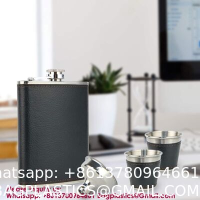 Leak Proof Engraved Flask Whisky Flask Stainless Steel Pocket Hip Flask For Liquor Stainless Steel Wine Jug Set 7 oz Portable Outdoor Small Wine Bottle Wholesale Gift Box
