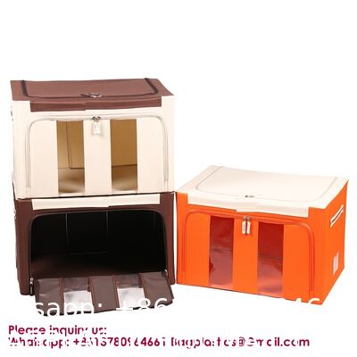 Square Large Space-Saving Linen Cube Foldable Fabric Clothing Storage Drawers Large Capacity Foldable Storage Organizer Fabric Home Storage Box For Clothes Quilt Blanket Wardrobe Clothing Organizer