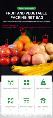 Vegetable net bag fruit vegetable storage bag Best Selling Vegetable And Fruit Packaging Mesh Bags Fruit Nut Packaging Plastic Netting Ginger Plastic Mesh Bags