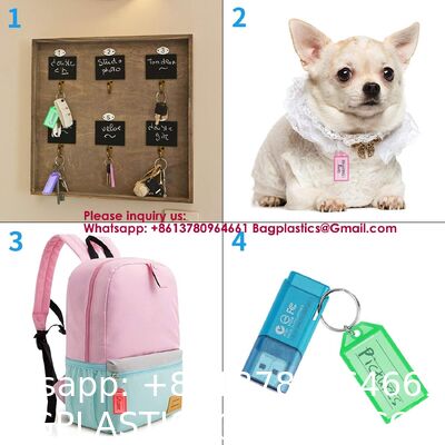 Plastic Key Tags, Key Labels With Ring And Label Window, Assorted Colours,Identifiers,Name and Labels,Adapt to USB Drive,Pets,Bags Split Ring Window Lucky Line Flexible Colored