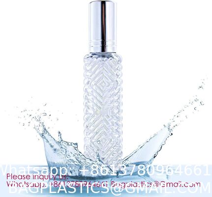 Vintage Refillable Perfume Bottles Glass Empty Spray Bottle Wedding Gifts Car Decor Set, Clear Art Carved Crystal Empty Mini Refillable Perfume Bottle