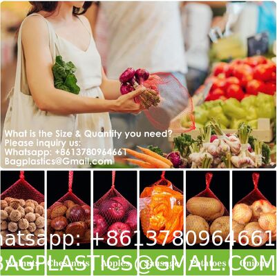 Mesh Produce Bags - 24Inch Mesh Vegetable Bags Onion Storage Net Produce Seafood Net For Vegetables Storage Fruits Seafood And Other Agricultural Products Red