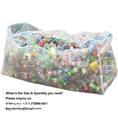 jumbo Collection net bag, mesh bag, large bag, big bag, bag with zipper, Waste Plastics Bottles Net Bag Encrypted Thickening Extra Thick High Density Mineral Water Bottle Mesh Bag