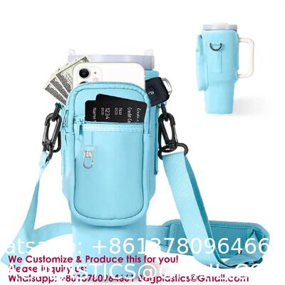 Water Bottle Carrier Bag Holder 40 Oz Tumbler Cup Accessories Neoprene Pouch Sleeve With Adjustable Crossbody Strap
