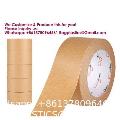 Eco-Friendly Kraft Paper Tape, Biodegradable Kraft Paper Tape, Recyclable Writable Packing Tape, Non-Coated Surface For Masking, Sealing