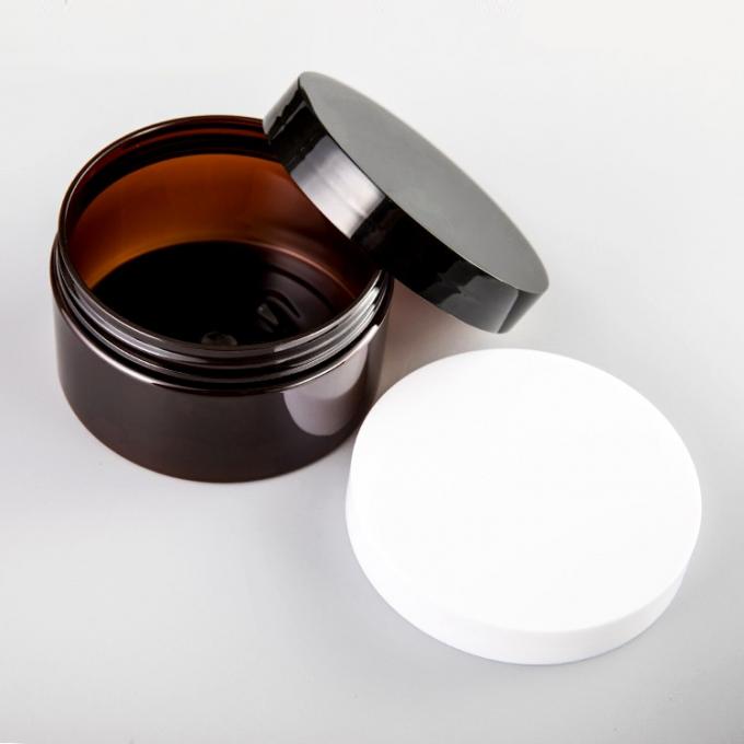 بسته بندی مواد غذایی آرایشی 100 میلی لیتری 150 میلی لیتری 200 میلی لیتری 250 میلی لیتری 300 میلی لیتری شیشه کرم آرایشی پلاستیکی کهربایی پت با درب سفید مشکی 8