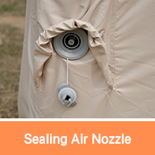 sealing air nozzle for family tents