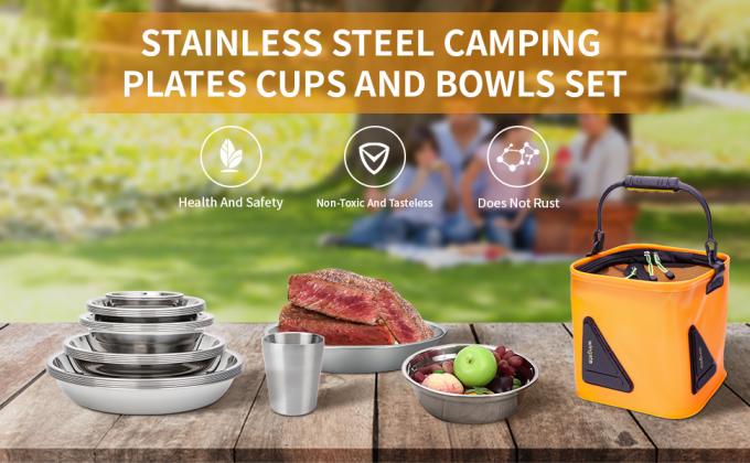 camping plates and bowls set 