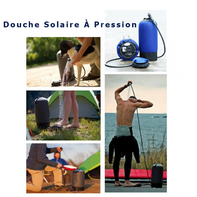 کمپینگ در فضای باز کمپینگ دوش فشاری تجهیزات پیاده روی کیسه دوش قابل حمل، دوش مسافرتی، پمپ بادی با فشار 10