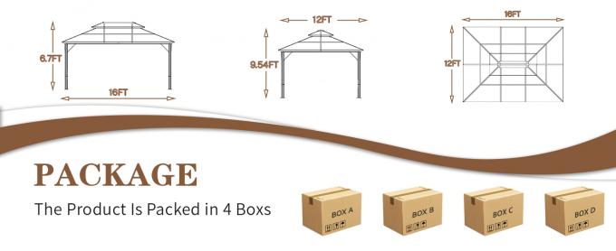 The size and package of 12x16 gazebo