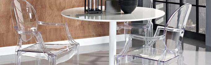 صندلی بازوی اتاق ناهار خوری آشپزخانه انباشته اکریلیک مدرن در ناهار خوری پلاستیکی شفاف صندلی کاملاً مونتاژ شده 1