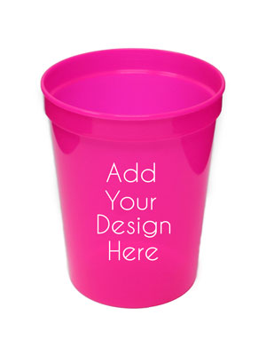 Customize your plain, logo-free reusable plastic stadium cups.  Blank for you to personalize, design