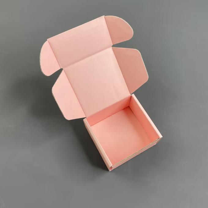 جعبه پستی رژ لب راه راه با آرم، جعبه پستی صورتی برای بسته بندی، آرم سفارشی کشتی بسته بندی لوازم آرایشی 2