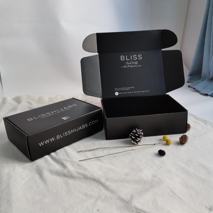 لوگوی سفارشی جعبه بسته بندی کاغذ مشکی موجدار با لمس نرم لوکس جعبه کادو بطری لوازم آرایشی و بهداشتی جعبه بسته بندی مقوایی 2