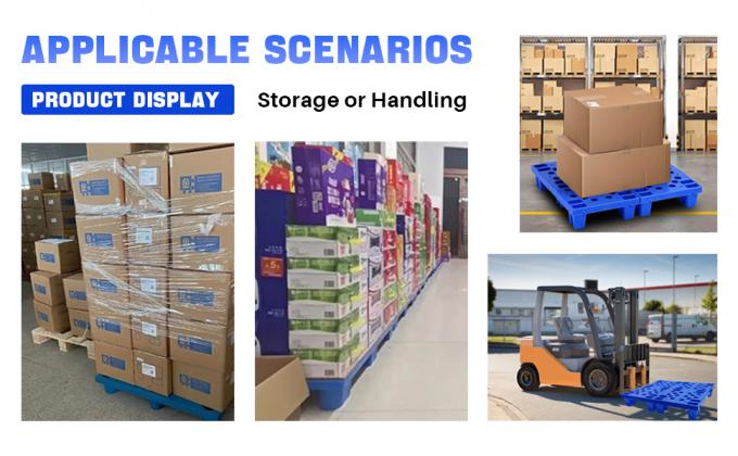 پالت های پلاستیکی شبکه ای HDPE استاندارد یورو عمده فروشی 1200x1000MM نه پایه سبک وزن قابل انباشته شدن برای انبار 0