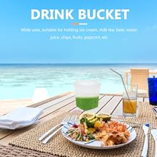 سطل پلاستیکی شفاف با پوشش بستنی سطل ذخیره سازی مواد غذایی سطل ذخیره سازی یخچال مربع سطل پلاستیکی با دسته برای آشپزخانه خانگی 2