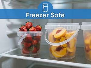 500 میلی لیتر 1 لیتر 2 لیتر 3 لیتر 4 لیتر 5 لیتر عرضه کارخانه دسته مواد غذایی درجه بسته بندی سطل گرد سفید شفاف پلاستیک سطل گرد با درب 1