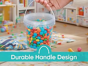 500 میلی لیتر 1 لیتر 2 لیتر 3 لیتر 4 لیتر 5 لیتر عرضه کارخانه دسته مواد غذایی درجه بسته بندی سطل گرد سفید شفاف پلاستیک سطل گرد با درب 3