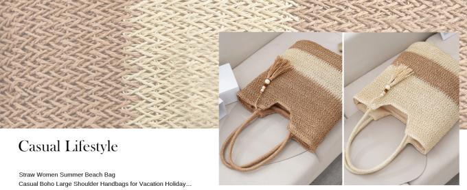 Raffia Straw Bags Tote Summer Beach Purses Wholesale New Ethnic Style Beach Bags Women Paper Straw Crochet Tote Bags Large Capacity Raffia Braided Handbags 0