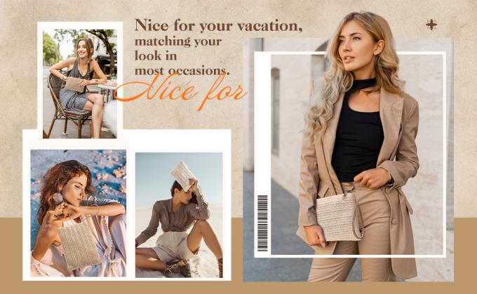 Custom Logo Handmade Luxury Tote Handbag Beach Bag Straw Bags Tote Summer Beach Bag For Women Raffia Straw Crochet Pattern 0