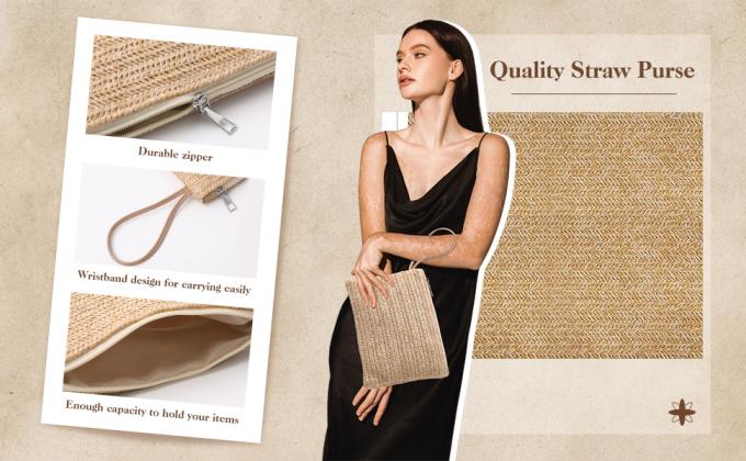 Custom Logo Handmade Luxury Tote Handbag Beach Bag Straw Bags Tote Summer Beach Bag For Women Raffia Straw Crochet Pattern 2