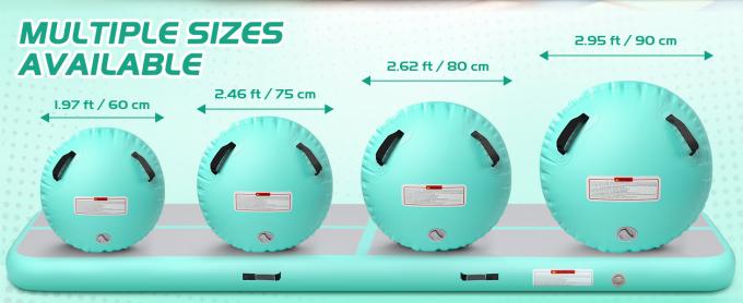 مجموعه غلتک بادی ژیمناستیک، بشکه ژیمناستیک غلتان بادی با پمپ برقی برای کودکان بزرگسالان تمرین ژیمناستیک در فضای باز در خانه، تشویق و یوگا 0