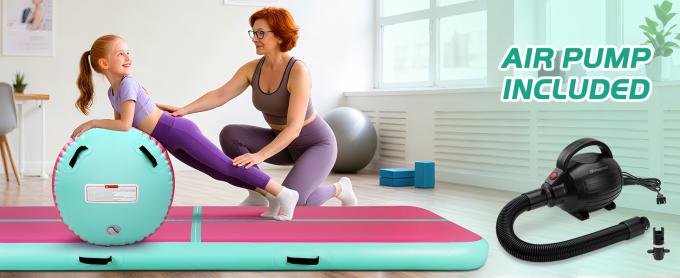 مجموعه غلتک بادی ژیمناستیک، بشکه ژیمناستیک غلتان بادی با پمپ برقی برای کودکان بزرگسالان تمرین ژیمناستیک در فضای باز در خانه، تشویق و یوگا 3
