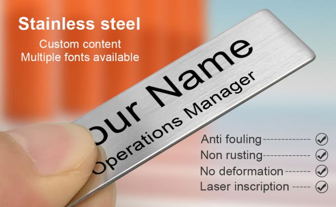 Metal Engraved Name Badge, Custom Name Tag, Personalized Plastic Or Metal ID Name Plate, Solid Brass Name Tag With Magnetic, Pin Or Clutch Back, Military, Police, Fire Department Name Badge ID Pin 0