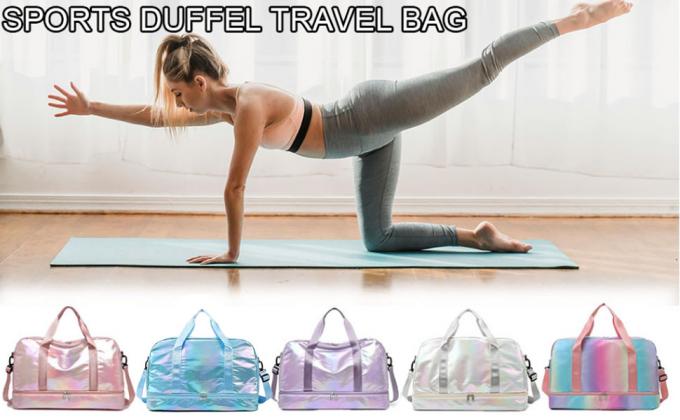 Sports Duffel Travel Bag, Gym Bag With Shoes Compartment,Sports Duffle Bag For Girls,Waterproof Travel Gym Tote Bags For Women,Purple 0