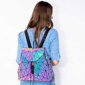Model Show —— Geometric Luminous Backpack Set
