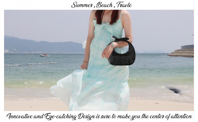 clutch bag, handy bag, handbag, handle bag, Portable Straw Makeup Toiletry Wash Bag Factory OEM Travel Hollow Out Knitted Cosmetic Carry Clutch Pouch Bag Gift 2