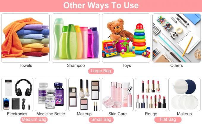 Upgrade Travel Toiletry Bags For Women, Pack-4 Different Size Make Up Bags With Handle, Large Capacity Translucent Waterproof Travel Cosmetic Bags Comestic Bag 6