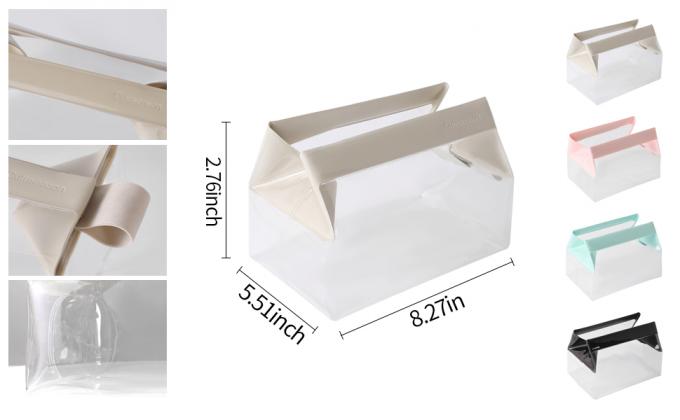 کیسه لوازم آرایش مسافرتی شفاف، قابل بازیافت، پایدار، زیست تخریب پذیر با بسته شدن مغناطیسی، کیف آرایش برای زنان و مردان، کیف لوازم آرایشی برای سفر 1