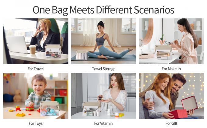 کیسه لوازم آرایش مسافرتی شفاف، قابل بازیافت، پایدار، زیست تخریب پذیر با بسته شدن مغناطیسی، کیف آرایش برای زنان و مردان، کیف لوازم آرایشی برای سفر 3