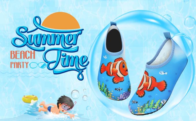 New Children'S Beach Shoes With Cartoon Soft Soles And Non-Slip Printing, Outdoor Wading And Creek Tracing Shoes, Indoor Socks And Shoe Covers 0