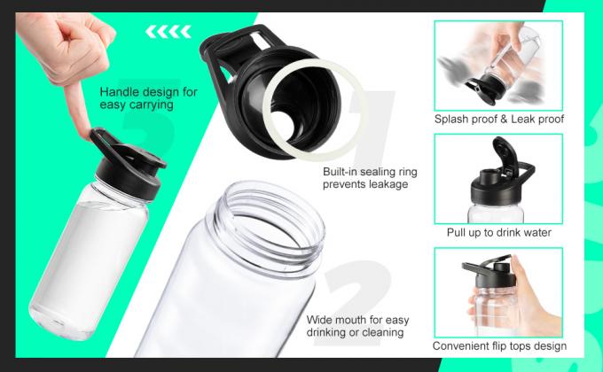 Water Bottle With Straw Water Jug Cup Flask Gallon Water Bottle Big Gallon Jug  Thermal Water Flask Squeeze Reusable Plastic Bottle Vacuum Water Flask Thermal Bottle 1