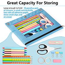 Pencil Case Large Capacity Pencil Pouch Aesthetic Pencil Box For Office Stationery Organizer, Simple Sturdy Multifunctional Pencil Bag Pencil Pouches for 3 Ring Binder, Smooth Zipper 4