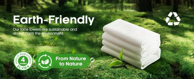 حوله های صورت یکبار مصرف، حوله های پاک کننده صورت قابل تجزیه، پارچه های بسیار نرم و ضخیم برای پوست حساس، پاک کننده آرایش، دستمال های خشک، حوله های پاک کننده بدون لنت 0