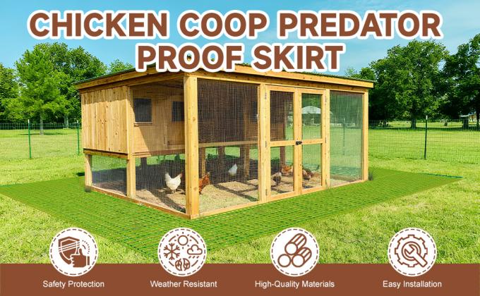 Chicken Coop Predator Proof Apron,Chicken Wire Bottom Predators Resistant,Fence Netting Barrier For Chicken Coop 0