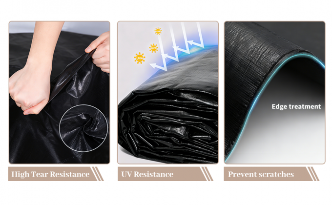 Manufacturer PE Tarpaulin Cover Waterproof Outdoor Plastic Fish Pond Fabric Hay Cover Plain PE Tarpaulin For Car Use Heavy Duty Tarp 8x10FT,5 Mil-Multipurpose Waterproof Poly Tarpaulin with Reinforced 4